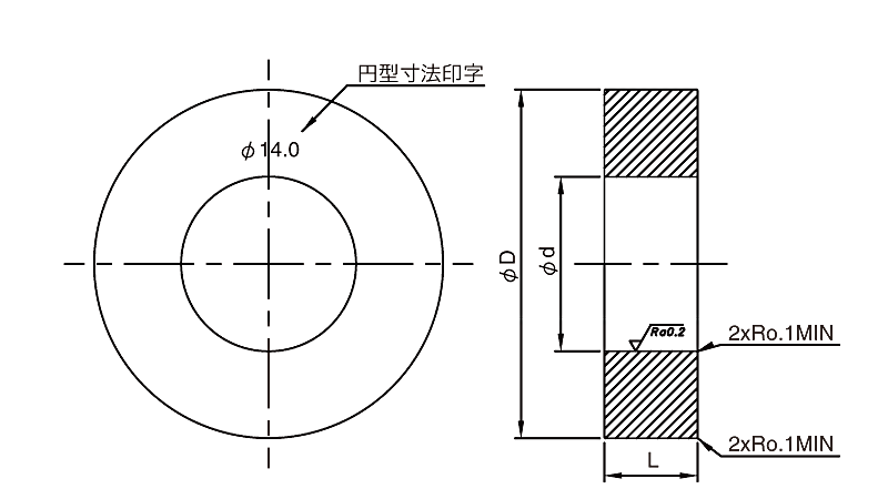 ジルコニアリングゲージ 製品図面